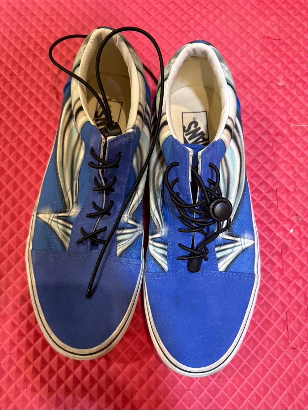 Vans Blue and White Low-Top Skate Shoe